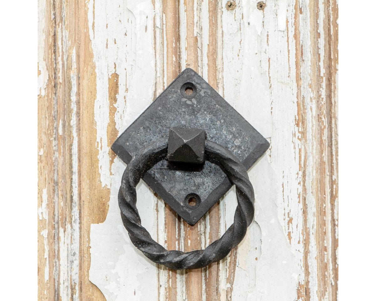 Antikas Möbelbeschlag Schubladengriff, Ring, Klein, Eisen schwarz, H9,5xB7,1cm Bild 4