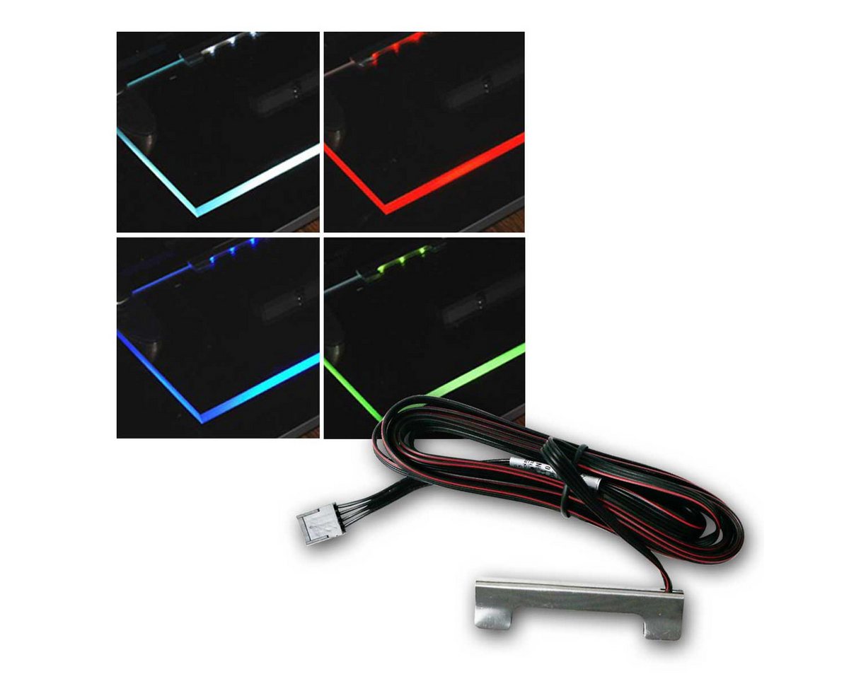 world-trading-net LED Glaskantenbeleuchtung Metall-Clip Glasbodenbeleuchtung, RGB, 12V/0,75W, RGB/mehrfarbig Bild 2