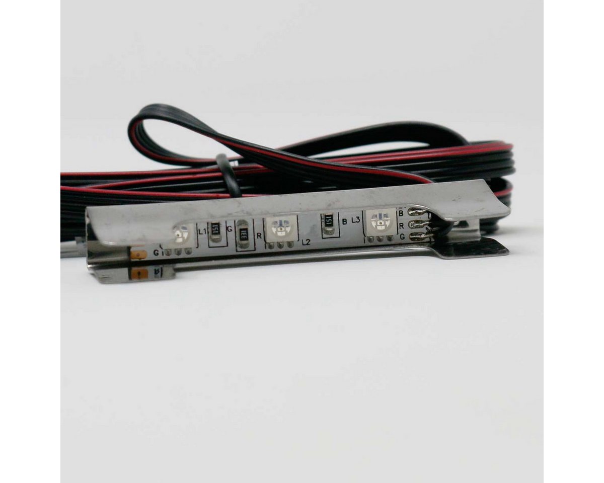 world-trading-net LED Glaskantenbeleuchtung Metall-Clip Glasbodenbeleuchtung, RGB, 12V/0,75W, RGB/mehrfarbig Bild 5