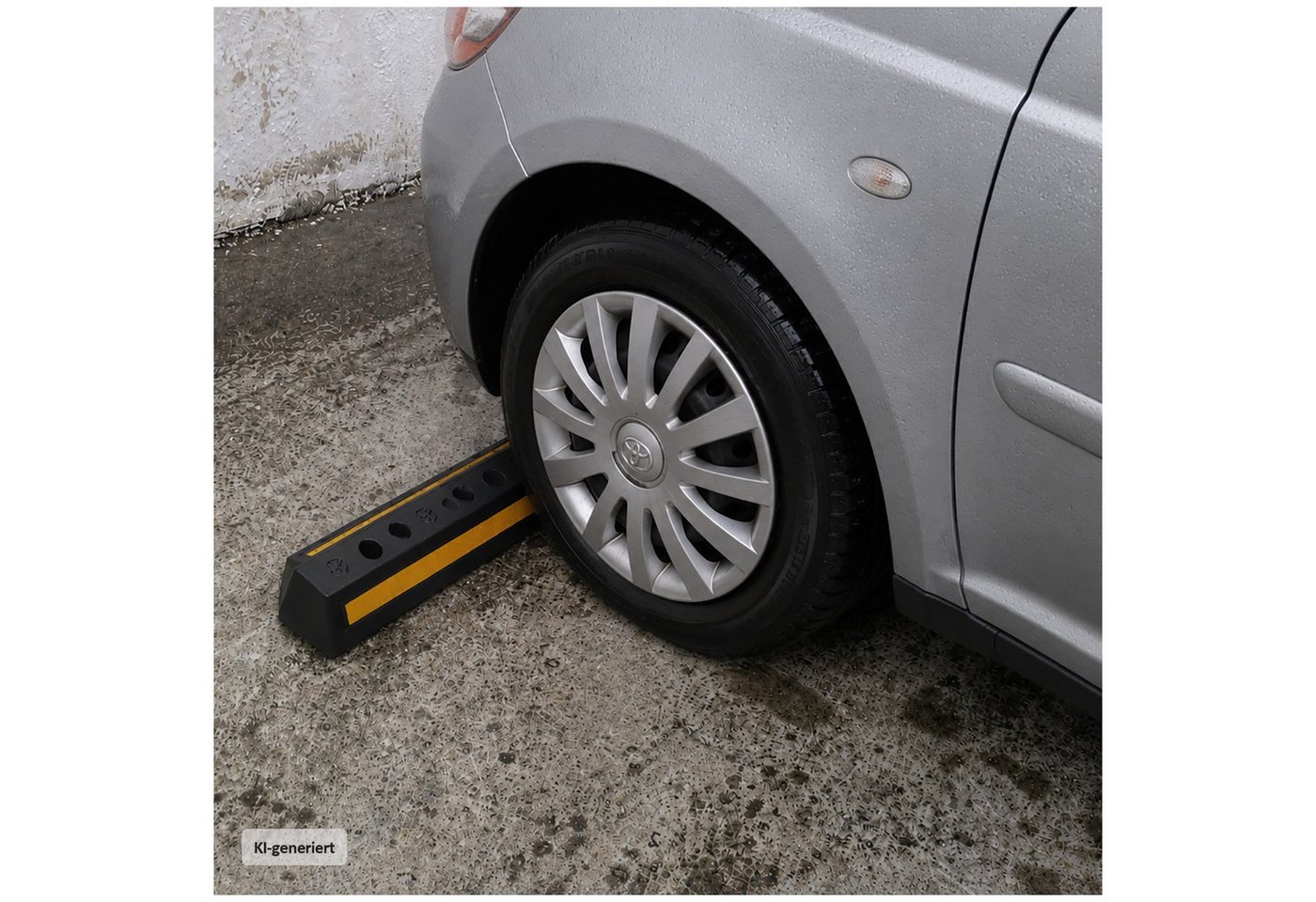 HTI-Living Garage Parkplatz Radstopper Set mit Reflektorstreifen Kunststoff 47 cm (2 Stück), Einparkhilfe Bild 3