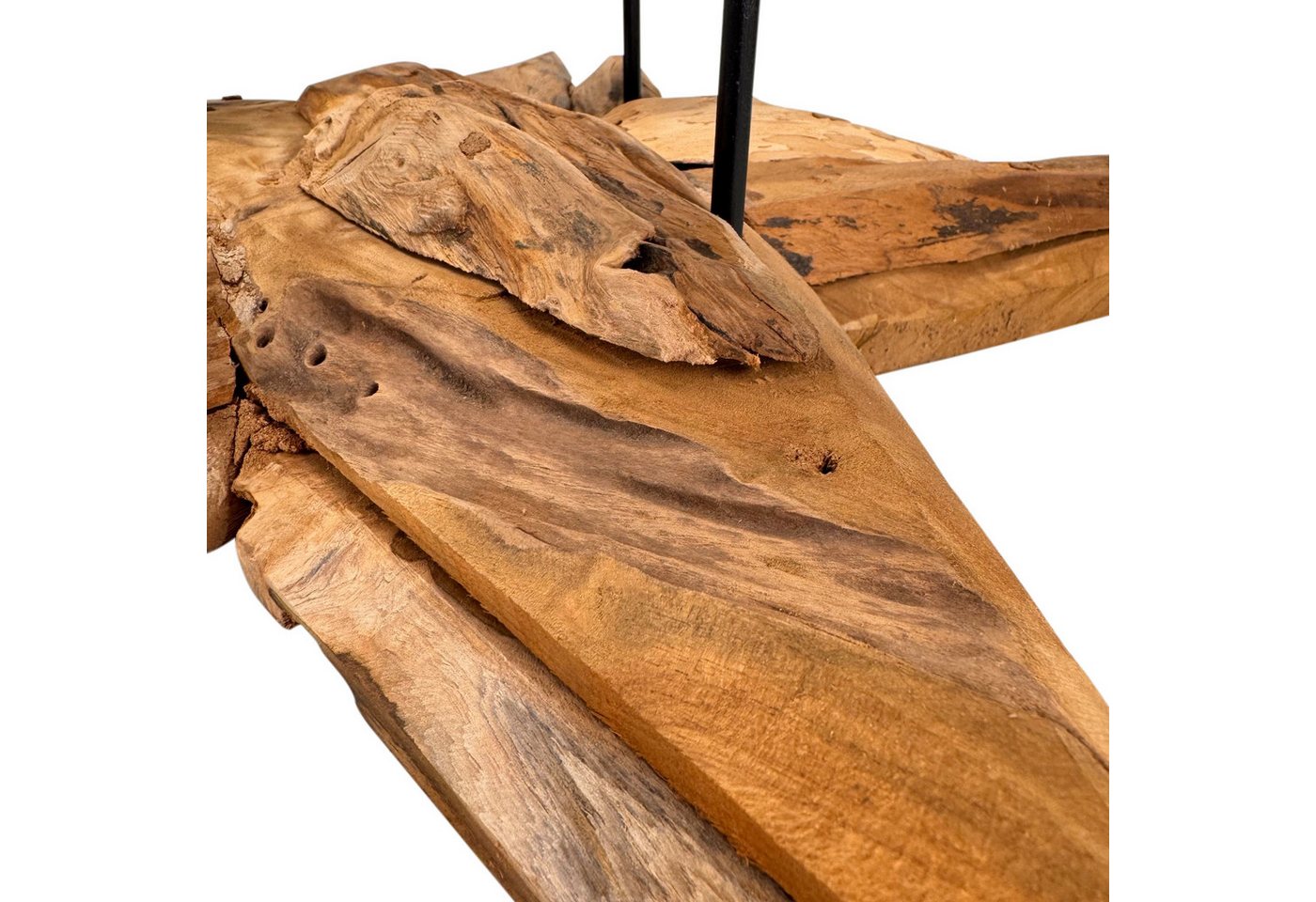 Online-Fuchs Adventskranz STERN aus rustikalem Treibholz mit Kerzenhaltern aus Metall, Naturprodukt mit besonderem Charakter - 58 cm groß Bild 3