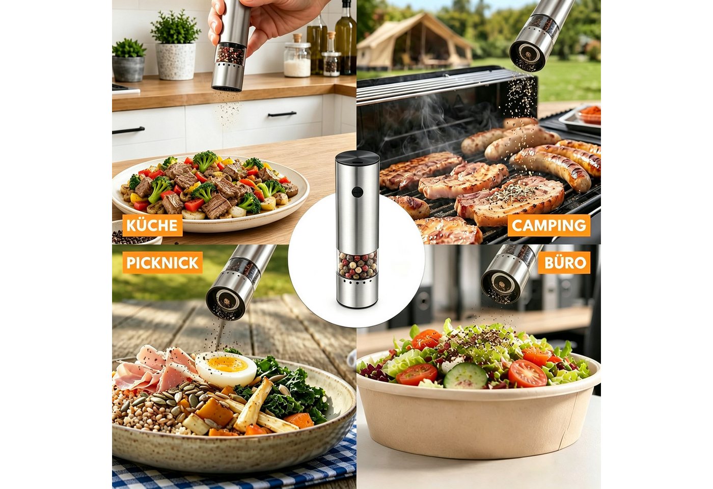 wohnTRAUM24 Salz-/Pfeffermühle Mini Salz und Pfeffermühle Elektrisch - 300mAh & 30ml 1er Set Akku, Wiederaufladbar Gewürzmühle Klein Elektrischer Salz & Pfefferstreuer Bild 5
