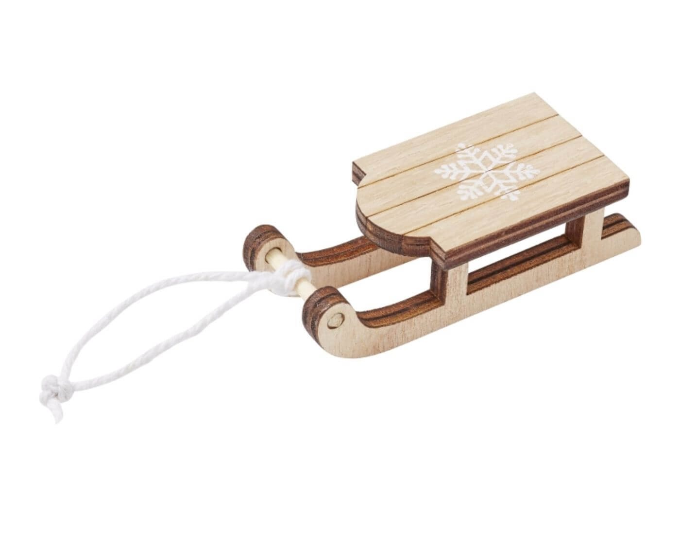 HobbyFun Wichteltür Miniatur Schlitten natur, ca. 6,5 cm - Wichtel- und Puppenstube
