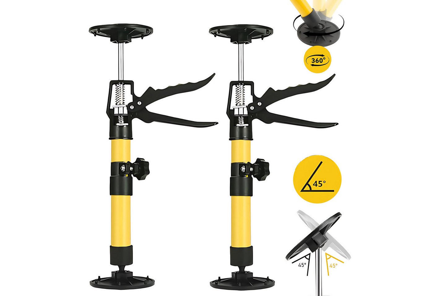 AKKEE Montageklemme 2x Deckenstütze Einhandstütze Montagestütze Teleskopstütze 30-59cm, bis 50 Kg Bild 2