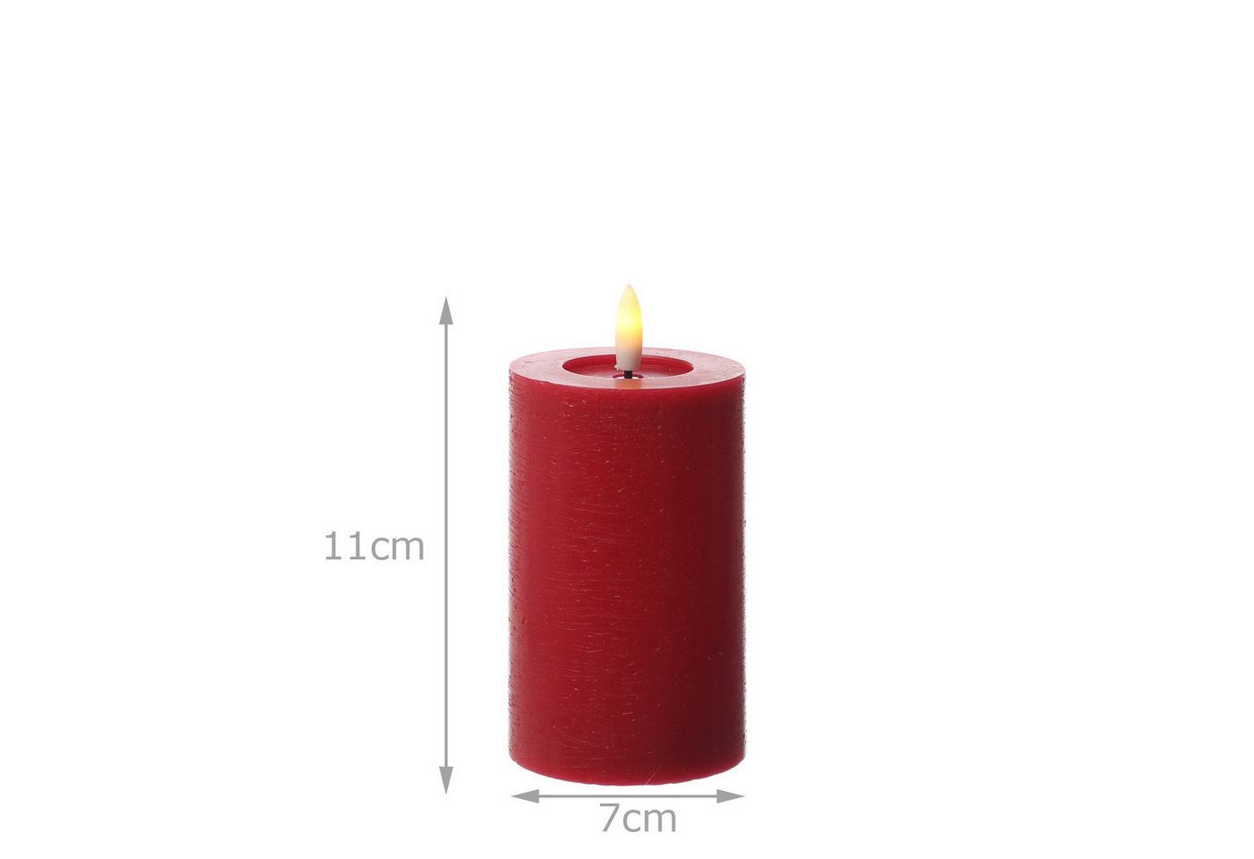 Adilina LED-Kerze Kerzenset LINA Rustik Optik für Adventskranz 7x11cm Timer rot 4St, LED Classic, warmweiß (2100K bis 3000K) Bild 3