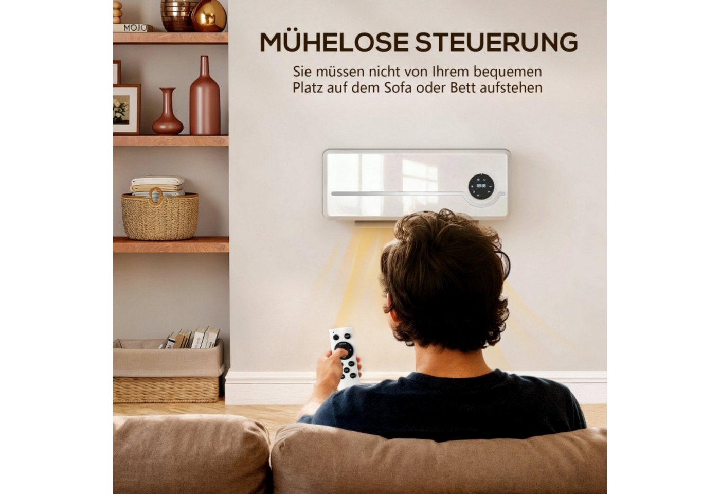 Blossom Heizlüfter Wandmontage Keramikheizlüfter 2000 W mit Fernbedienung, LED-Display, Keramik-Wandheizung für einen 30 Raum, für Schlafzimmer Wohnzimmer Bild 5