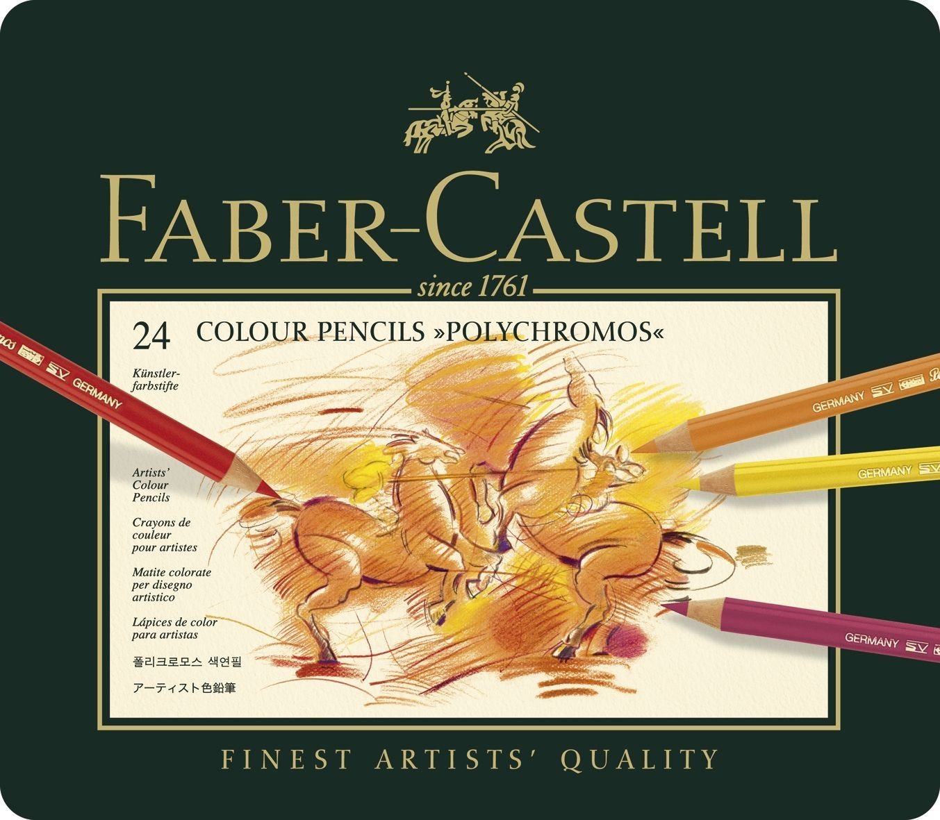 Faber-Castell Buntstift Künstlerfarbstifte POLYCHROMOS®, farbig sortiert im 24er Metalletui(S)