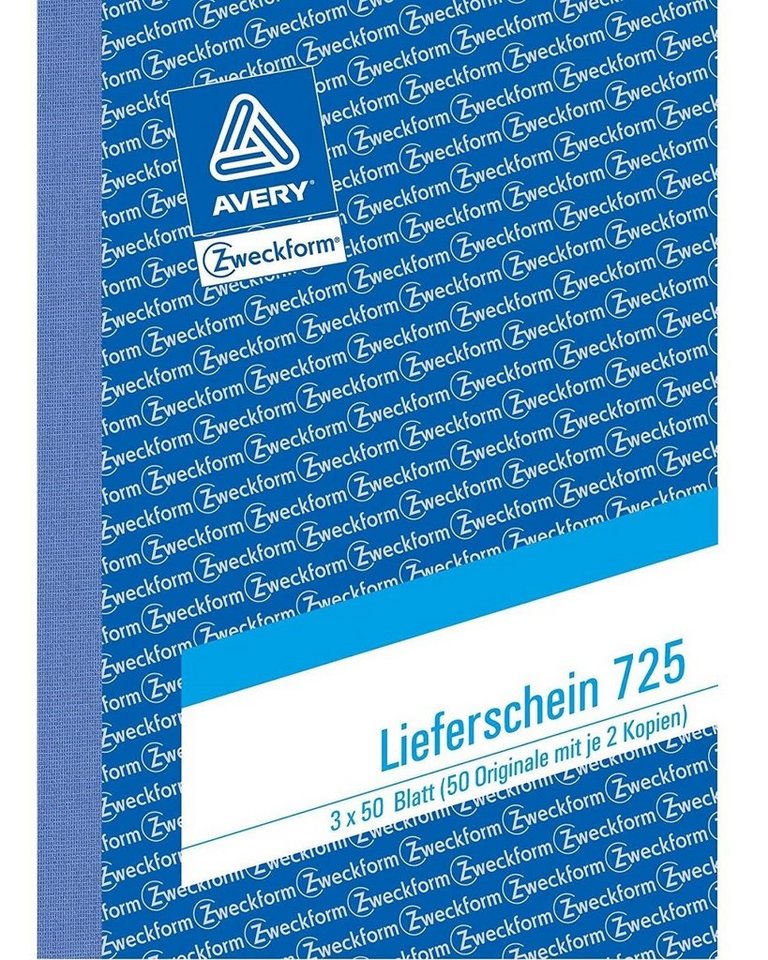 Avery Zweckform Formularblock A6 Lieferschein-Buch Block 3x 50 Blatt, Empfangsschein Formular 1x Original und 2x Kopie Bild 2