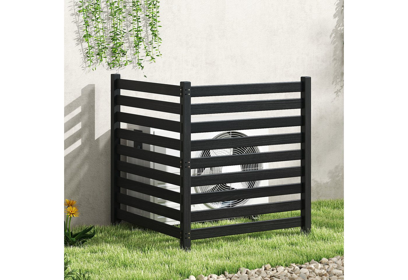 COSTWAY Gartenzaun, Zaun mit 3 Pfählen, Steckzaun Lamellenzaun Bild 5