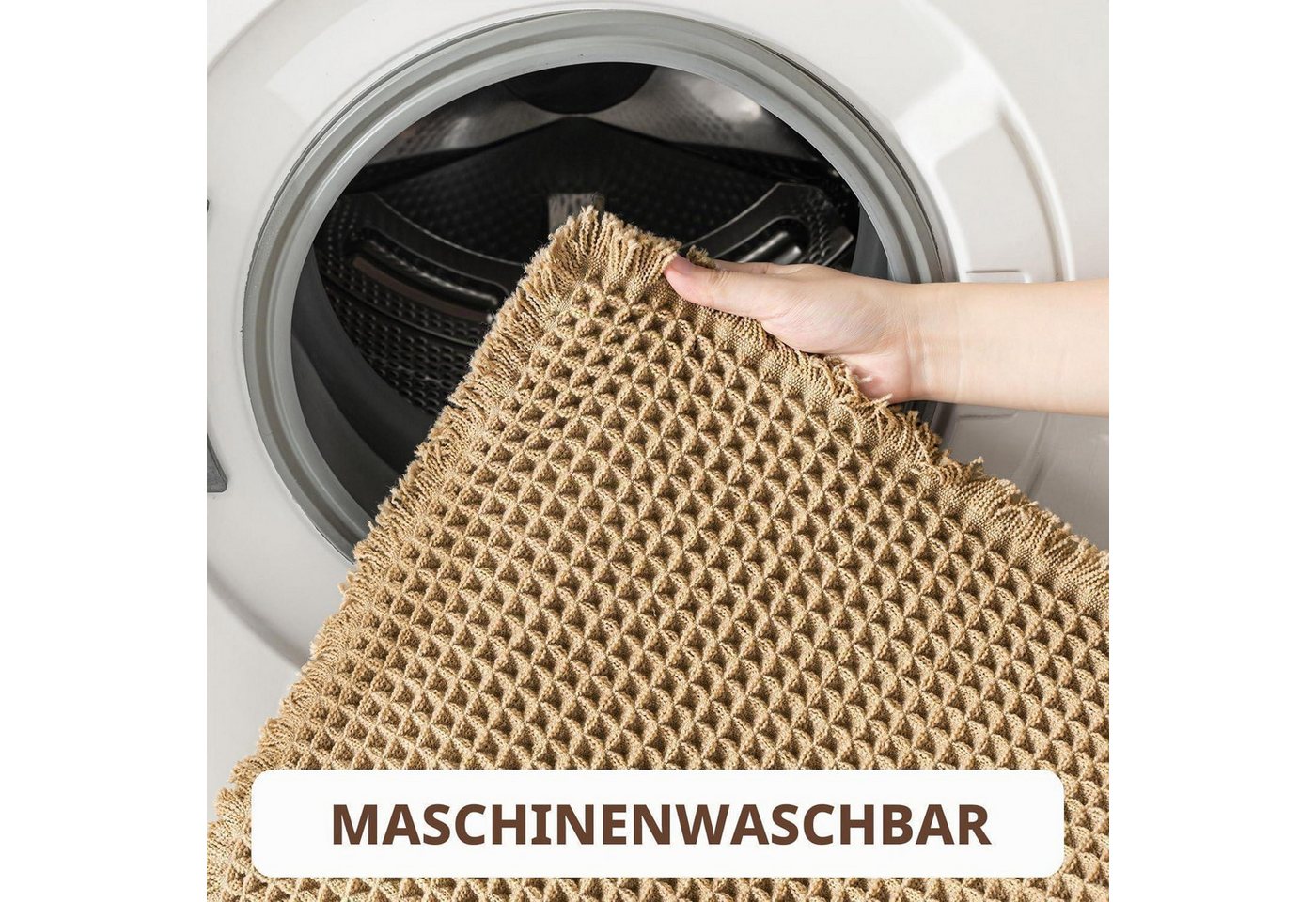 LuxusKollektion Badematte Badezimmermatte Boho Braun 60x150cm