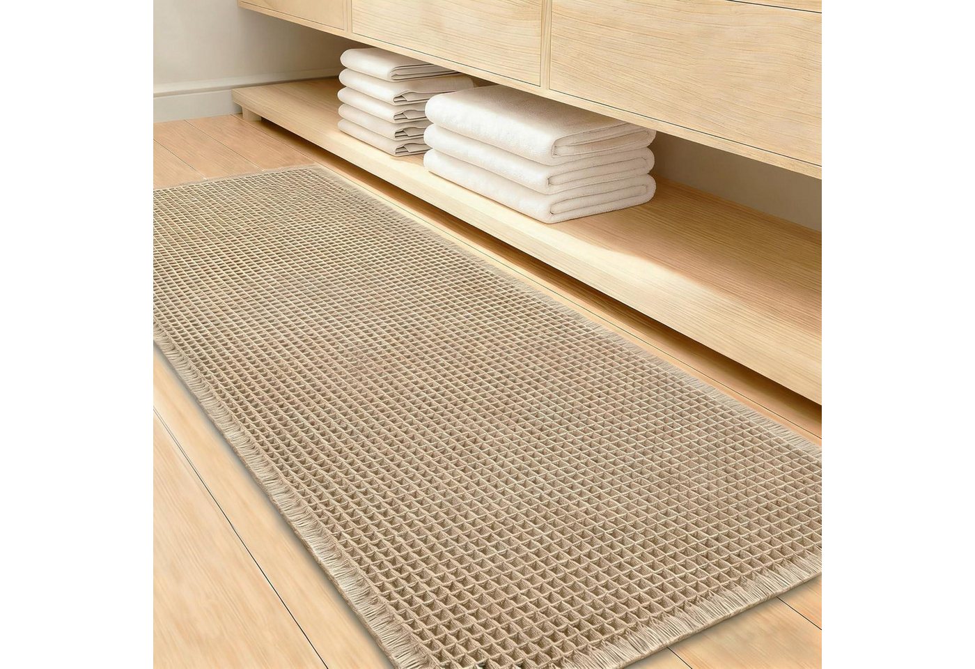LuxusKollektion Badematte Badezimmermatte Boho Braun 60x150cm Bild 2