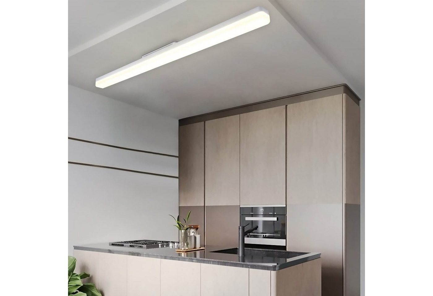 ZMH LED Deckenleuchte Wohnzimmer weiß Flurlampe Modern Tageslicht Schlafzimmer, LED fest integriert, 18W Flurlampe 4000K für Keller Büro Garage Bild 3