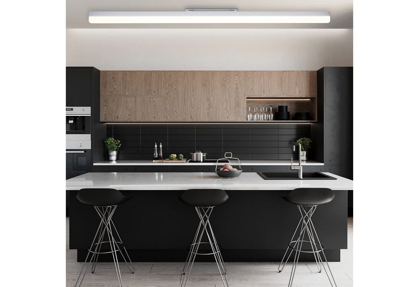 ZMH LED Deckenleuchte Wohnzimmer weiß Flurlampe Modern Tageslicht Schlafzimmer, LED fest integriert, 18W Flurlampe 4000K für Keller Büro Garage Bild 4