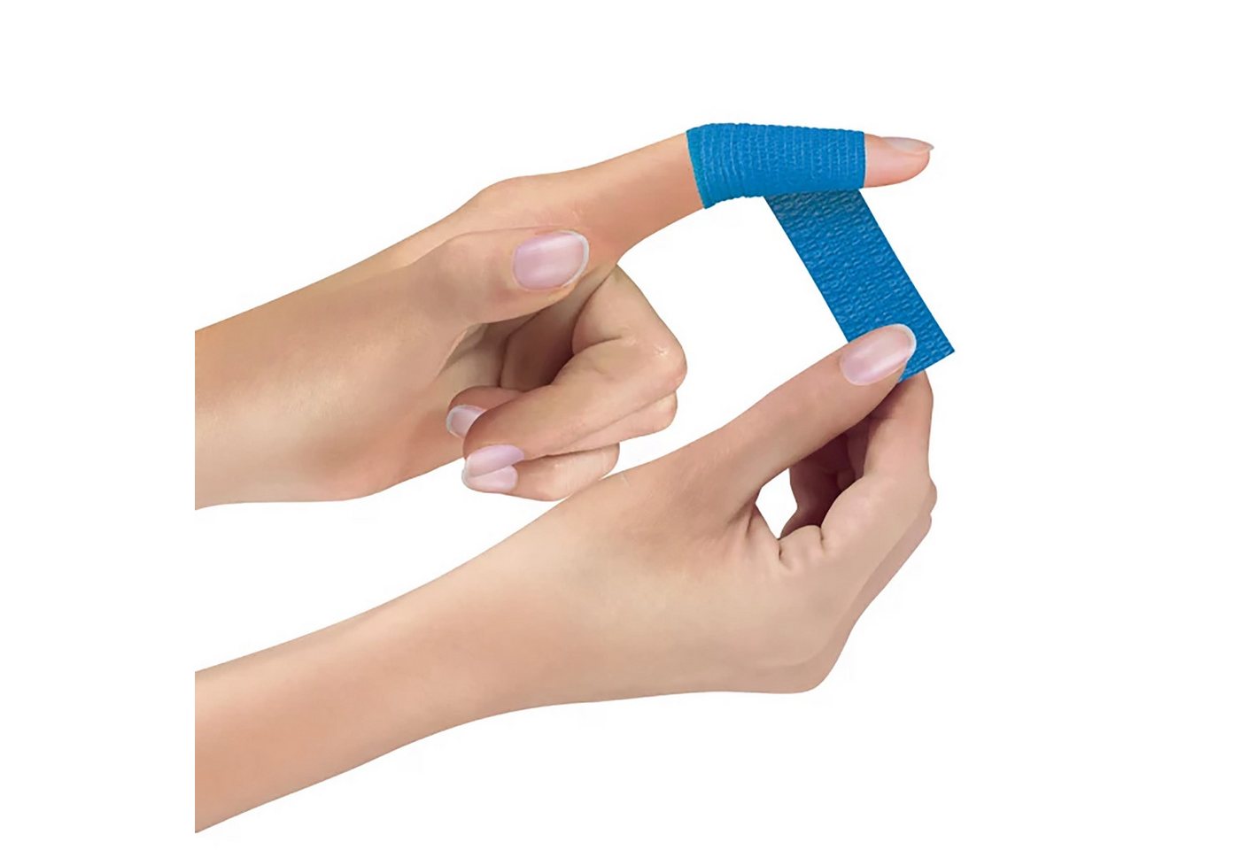 LifeMed Fixierpflaster 9x PFLASTERVERBAND Set 2,5cmx5m Blau selbsthaftend elastisch 95 Wundverband Fingerpflaster Haftbandage Fixierbandage Pflaster