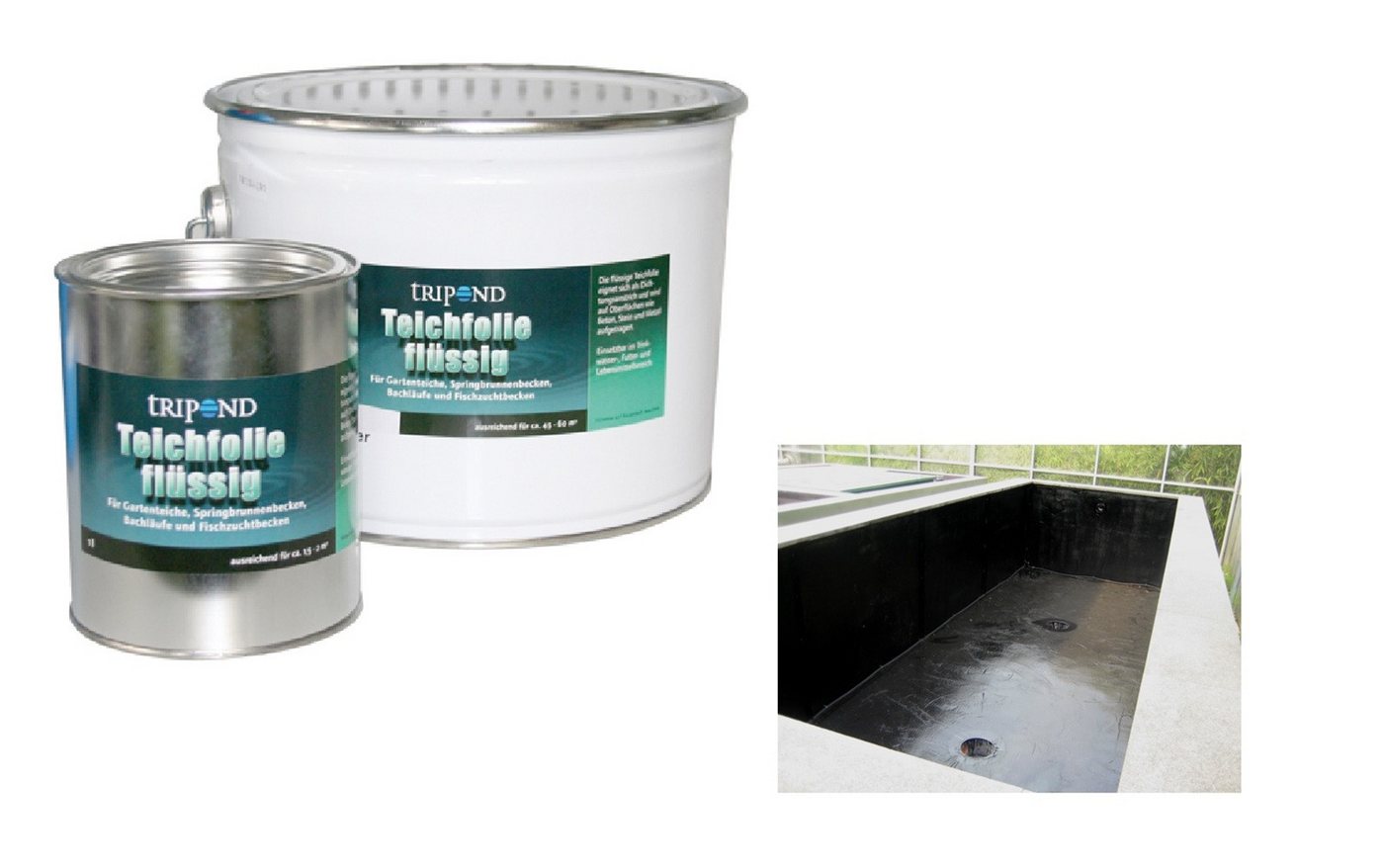 Tripond Teichfolie Tripond Teichfolie flüssig 1 L, schwarz ca. für 1,5 m²