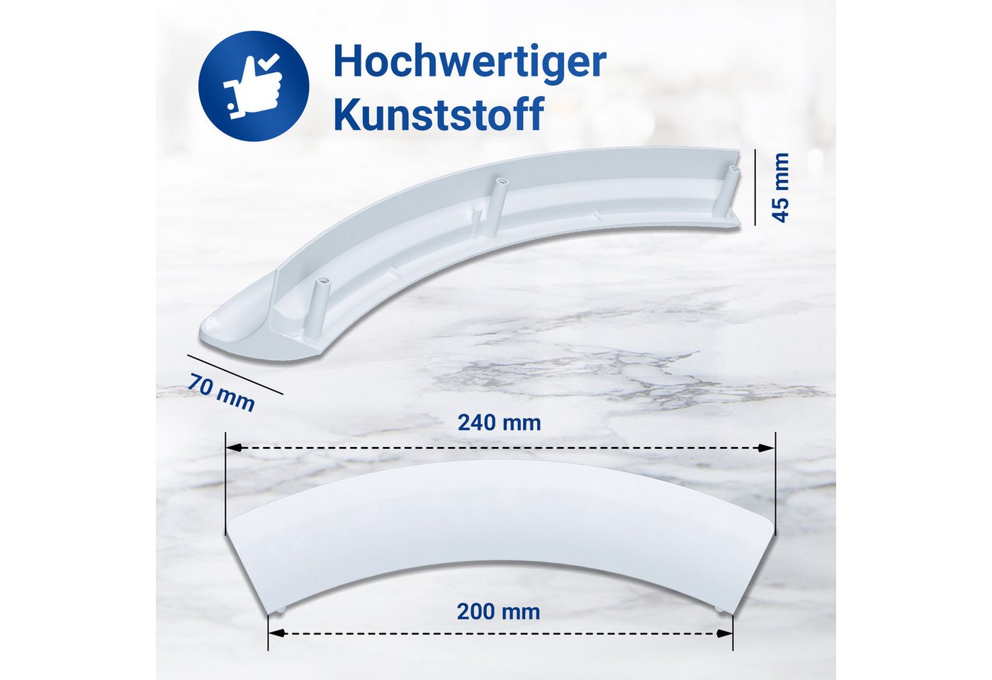 VIOKS Türgriff Handgriff Ersatz für Siemens 00497522, Türöffner weiß für Trockner Bild 4
