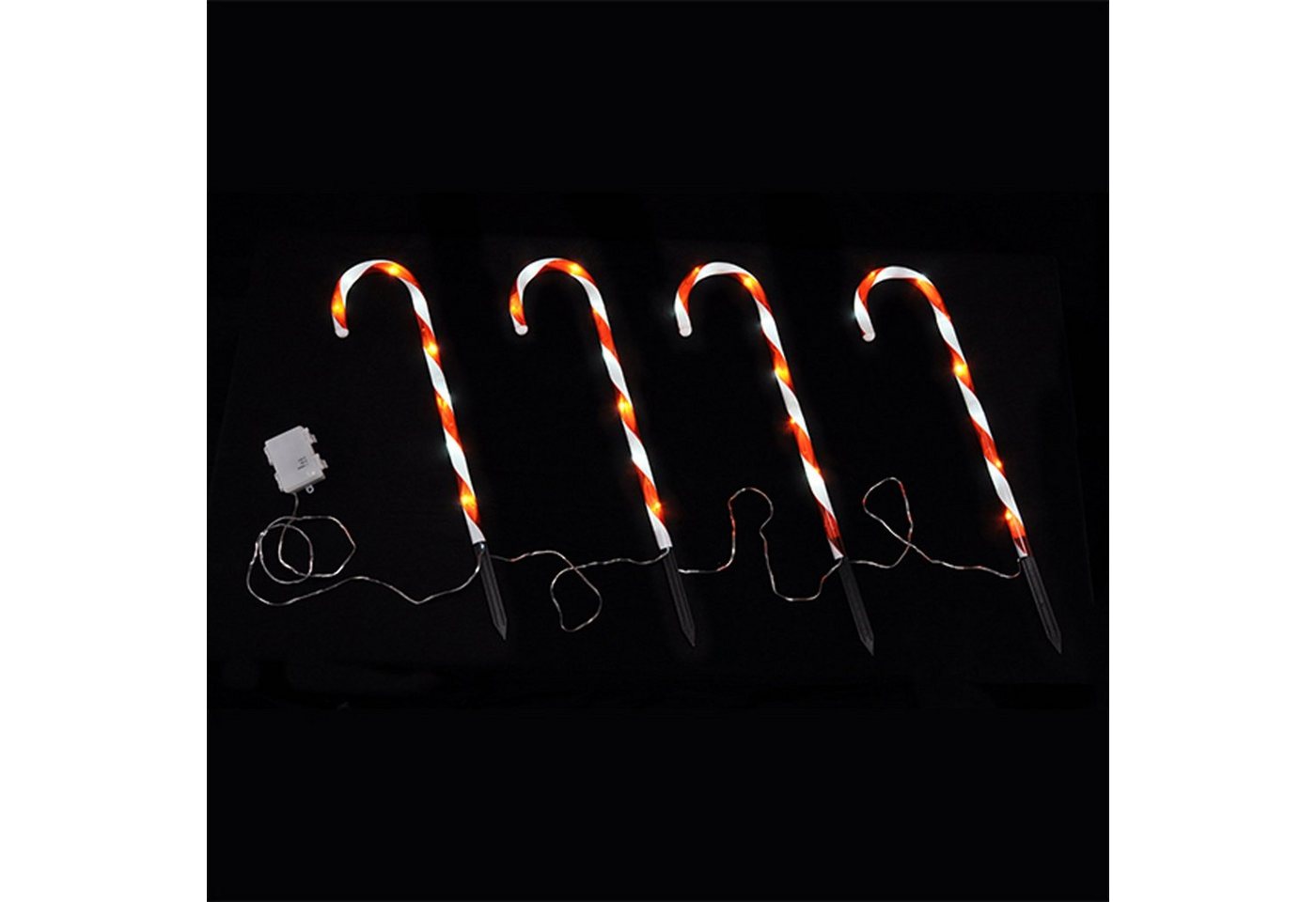 HAC24 LED-Lichterkette LED Zuckerstange Weihnachtsdeko Leuchtstab Gartenleuchtstäbe, mit Timerfunktion