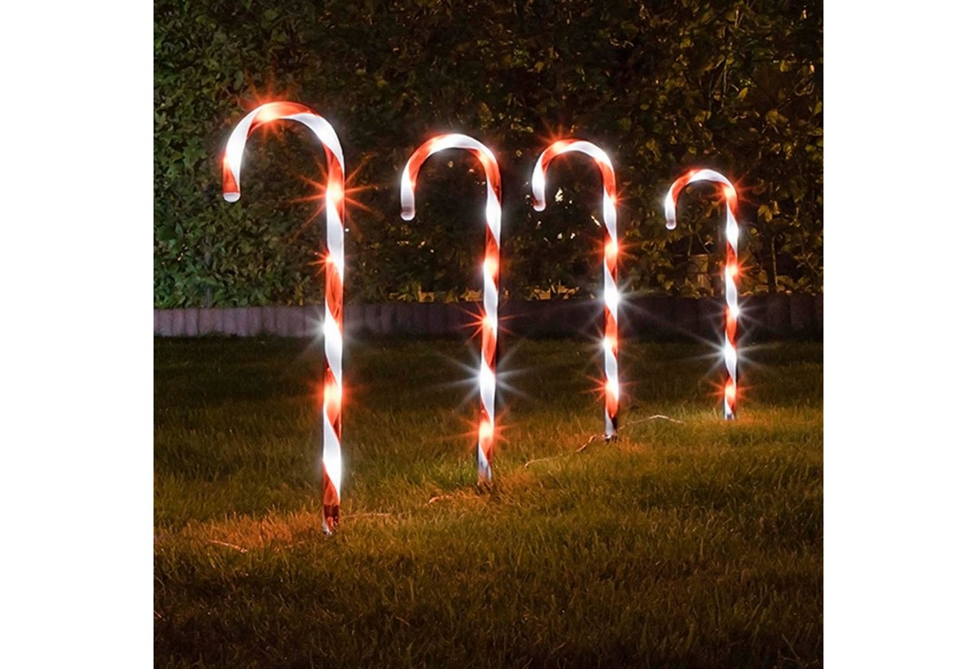 HAC24 LED-Lichterkette LED Zuckerstange Weihnachtsdeko Leuchtstab Gartenleuchtstäbe, mit Timerfunktion Bild 2