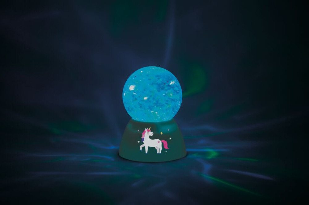 Moses. Verlag LED Kugelleuchte LED-Glitzer-Zauberkugel Einhorn, Schneekugel mit LED-Licht in 3 Farben