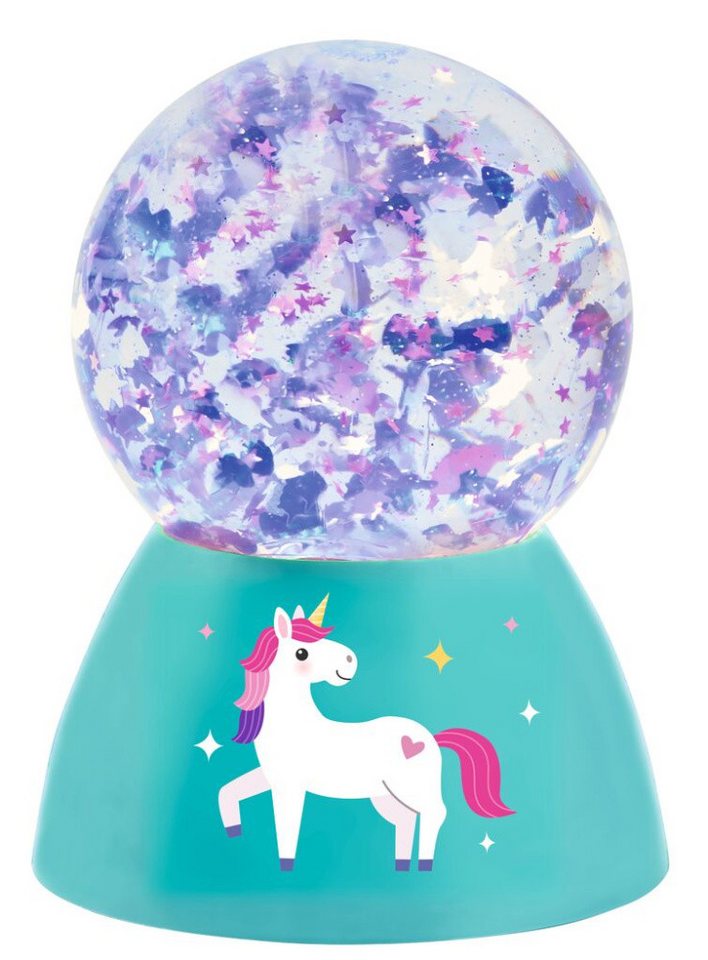 Moses. Verlag LED Kugelleuchte LED-Glitzer-Zauberkugel Einhorn, Schneekugel mit LED-Licht in 3 Farben Bild 2