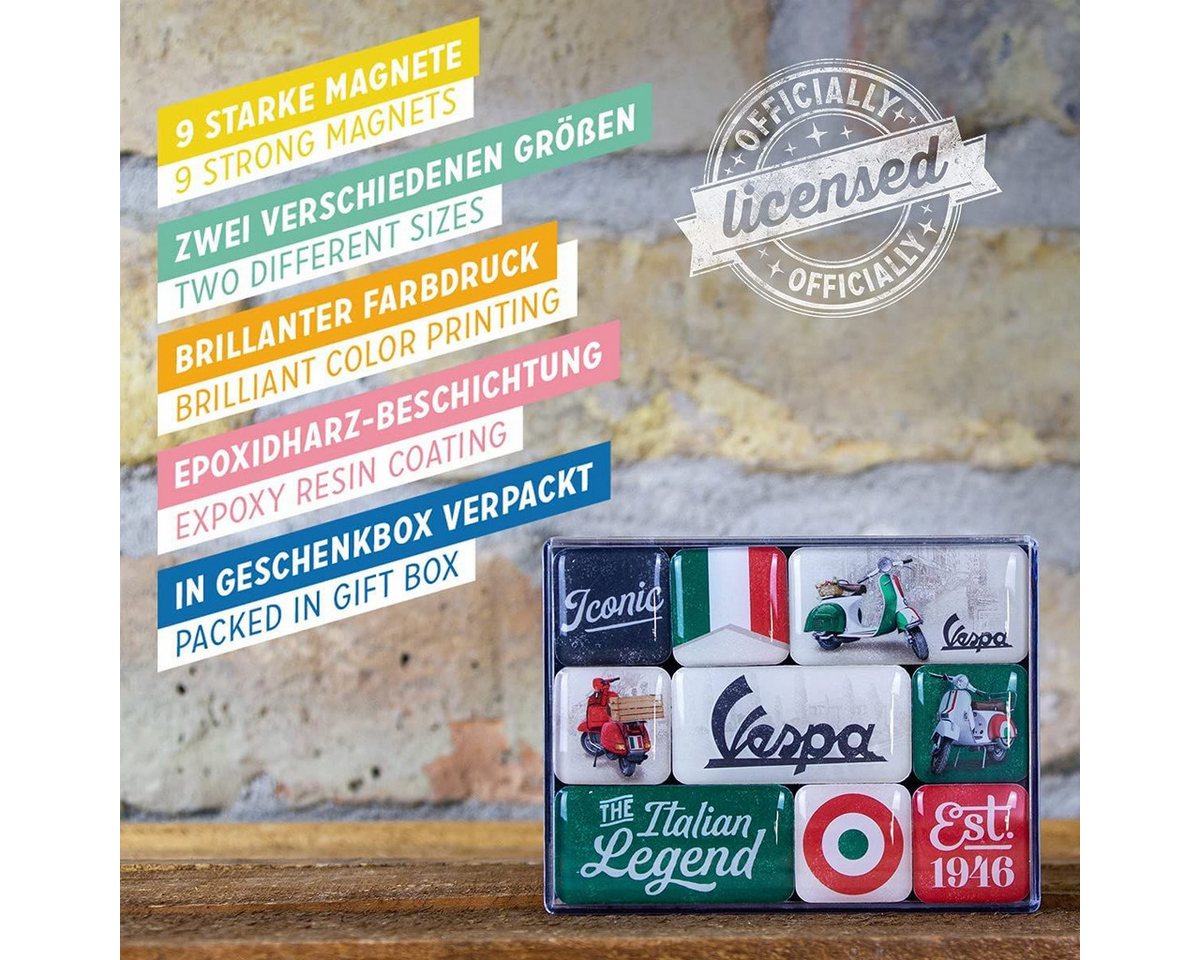 Nostalgic-Art Magnet 9tlg. Magnetset - Vespa Italian Legend Bild 3