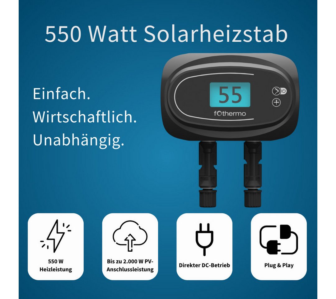 fothermo System AG Heizstab ROD-550, Einzelprodukt, 550 W, MPP-Tracker, PV-Direktanschluss, stufenlos regelbar Bild 3
