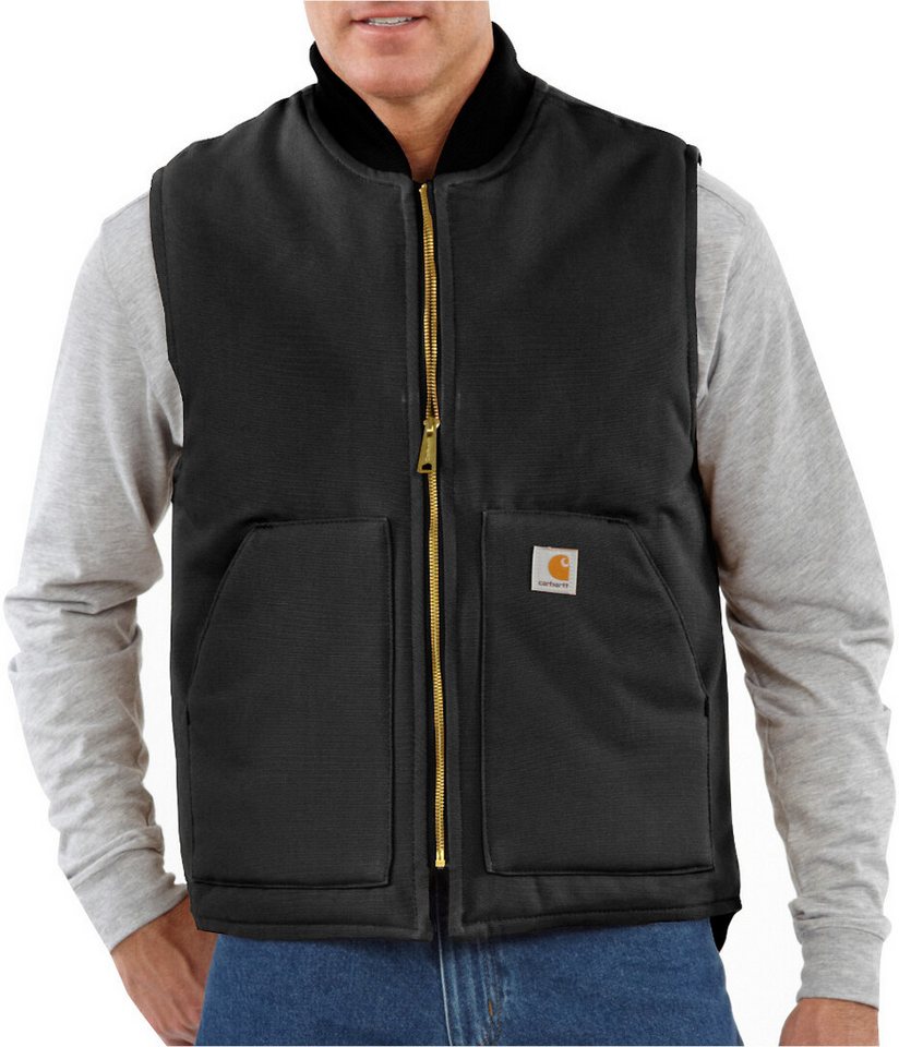 Carhartt Arbeitsweste Carhartt Firm Duck Insulated Rib Collar Herren Weste Schwarz V01 Bild 4