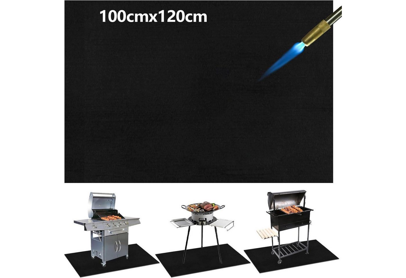 LuxusKollektion Bodenschutzmatte Feuerfeste Unterlage 120x100 cm Carbonfilz Hitzebeständig 1000°C Bild 4