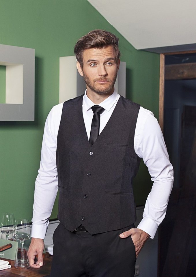 Karlowsky Fashion Arbeitsweste KARLOWSKY Herren Serviceweste BASIC V-Ausschnitt Schwarz Bild 2