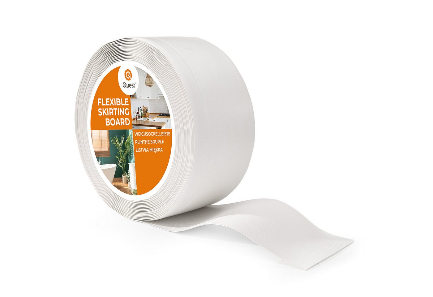 Quest Sockelleiste Weichsockelleiste Knickleiste 100x25 mm, L: 100,00 cm, H: 10,00 cm, Packung, 1-St., wasserfest, UV-beständig, für Küche & Bad Bild 3