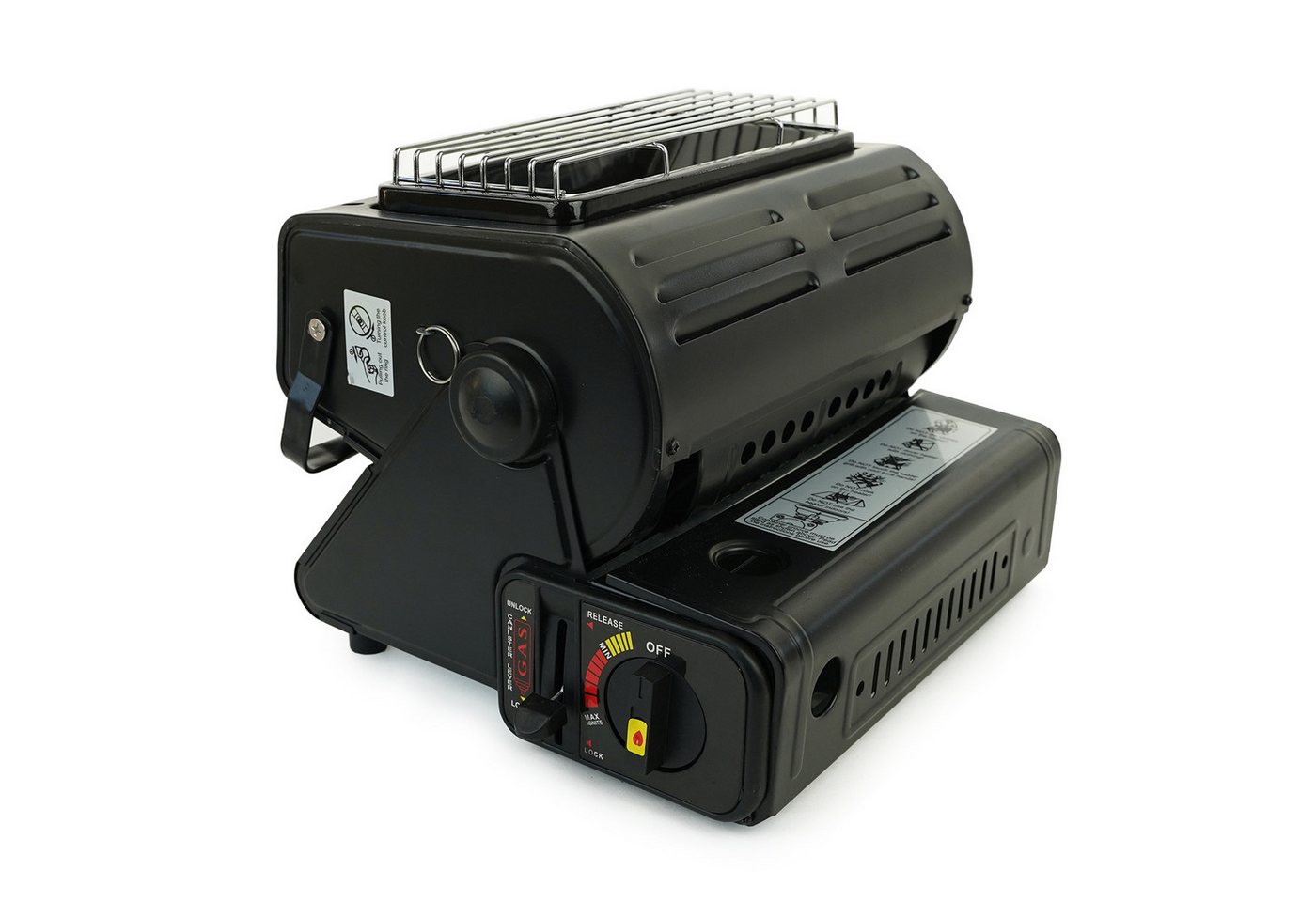 Eurocatch Fishing Terrassenstrahler Eurocatch mobiler Butan-Gasheizer, tragbar, kompakt, verstellbarer Heizstrahler, abnehmbarer Kochrost Bild 4