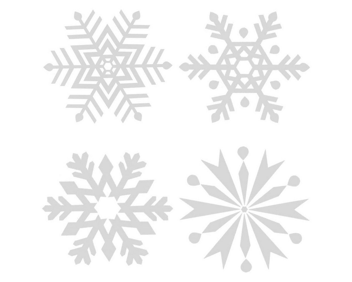 Salcar Fensterbild Fensteraufkleber Weihnachten Schneeflocken Weihnachtsdekoration Deko, 200er-Set Aufkleber in 3 Größen und 4 Formen, Doppelseitig Sichtbar Bild 3