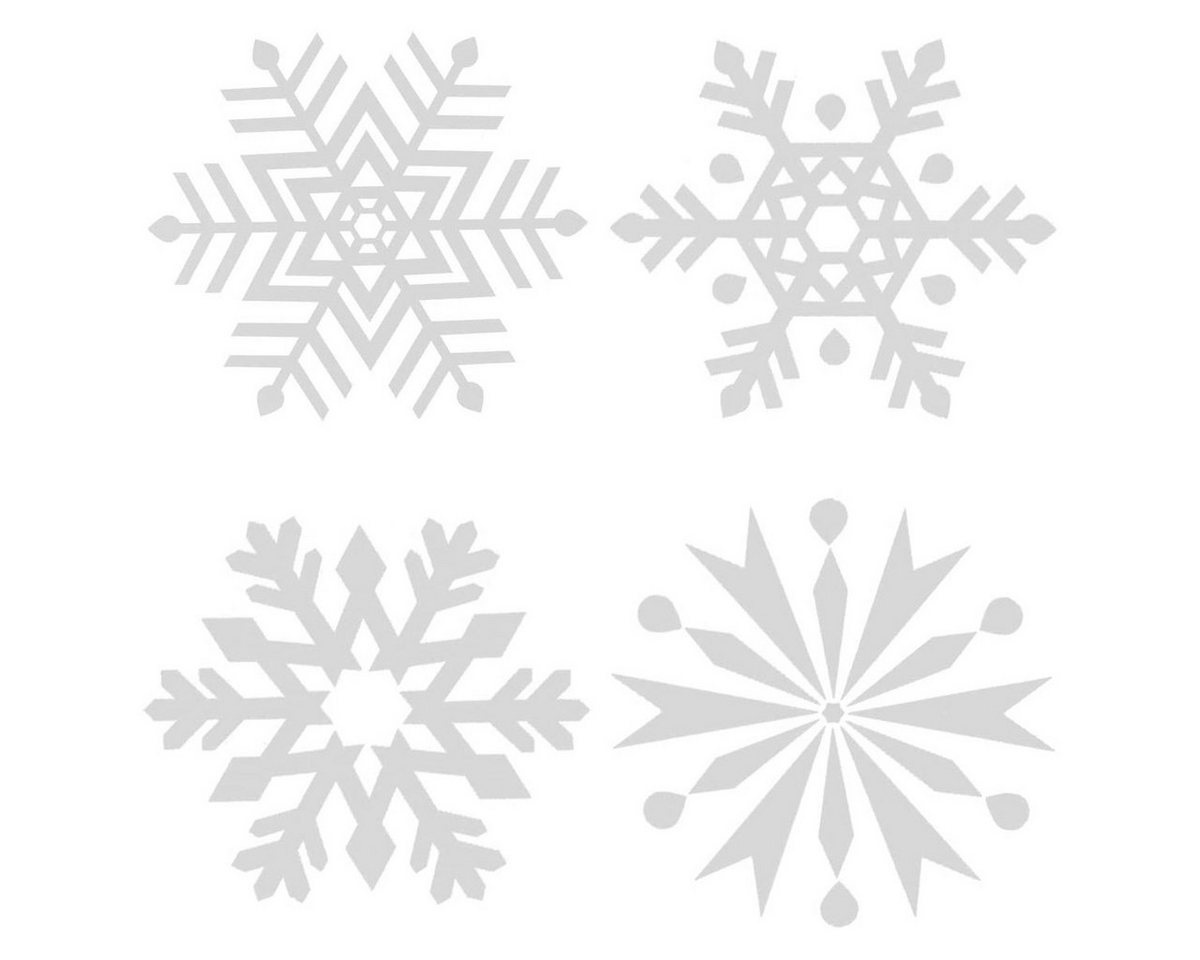 Salcar Fensterbild Fensteraufkleber Weihnachten Schneeflocken Weihnachtsdekoration Deko, 200er-Set Aufkleber in 3 Größen und 4 Formen, Doppelseitig Sichtbar Bild 5