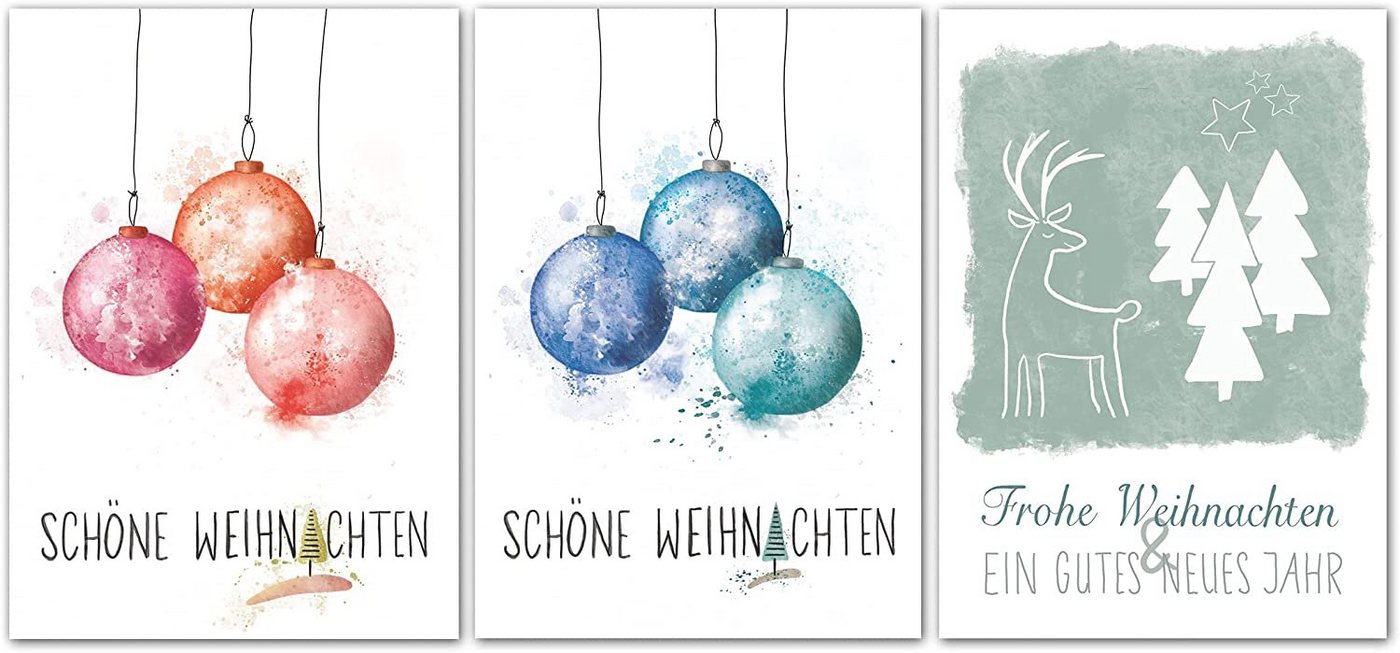 LifeDesign Weihnachtskarte Postkarten-Set "Weihnachten", Weihnachtsgrußkarten Set, Frohe Weihachten DIN A6 Karten Bild 3