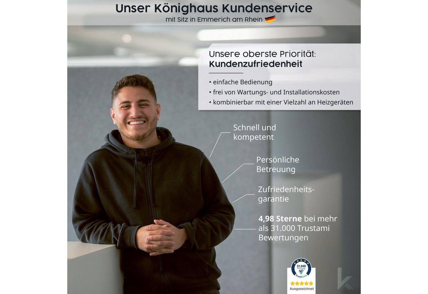 Könighaus Infrarotheizung Standgerät-600W, Made in Germany, Rollenstandfüße mit Feststellbremse Bild 3