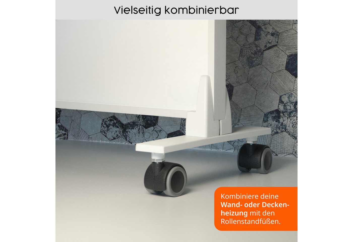 Könighaus Infrarotheizung Standgerät-600W, Made in Germany, Rollenstandfüße mit Feststellbremse Bild 4