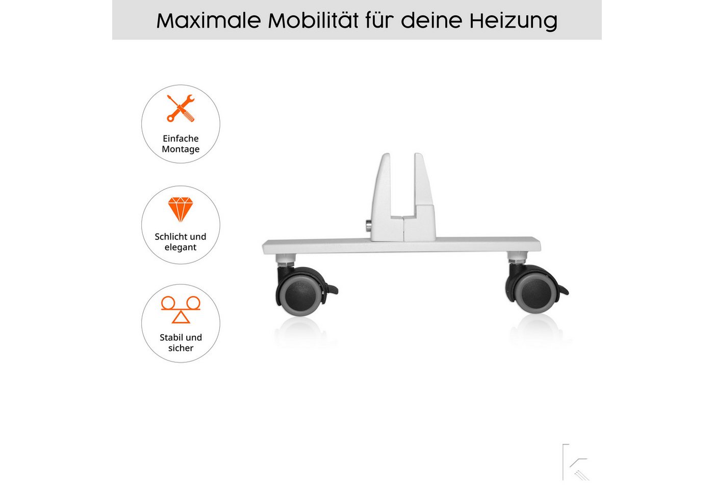 Könighaus Infrarotheizung Standgerät-600W, Made in Germany, Rollenstandfüße mit Feststellbremse Bild 5