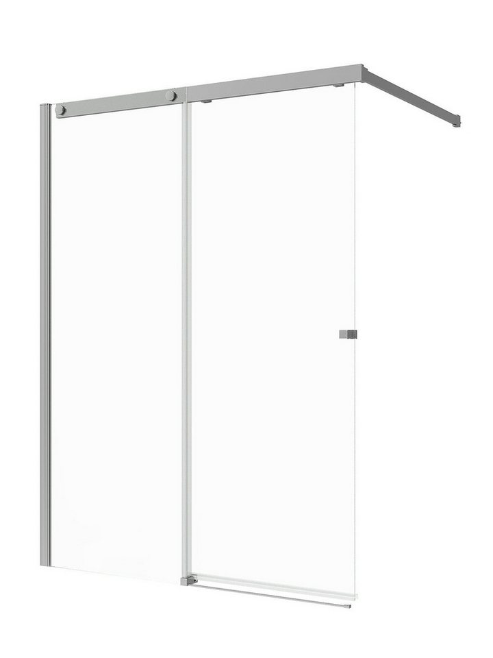 AQUALAVOS Badewannenaufsatz Duschabtrennung für Badewanne 110x140/150 Duschwand Drehtür/Schiebetür, 6 mm ESG mit Nano Beschichtung, links- oder rechtsseitig montierbar Bild 2