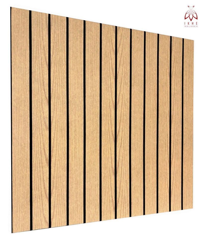 IKHEMalarka Wandpaneel Akustik Filz selbstklebend Holzoptik Decken Wandverkleidung, BxL: 60x60 cm, 0,36 qm, (1 Stück, 0,36qm) 60x60 cm 0,36 m² leicht, selbstklebende Rückseite als Montagehilfe Bild 5