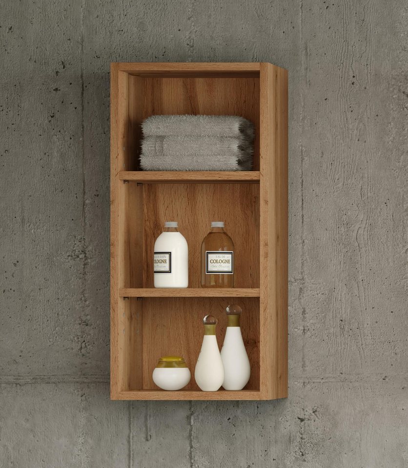 HELD MÖBEL Hängeregal aus MDF in wotaneiche mit 2 Einlegeböden, B/H/T: 30x64x18 cm Bild 4