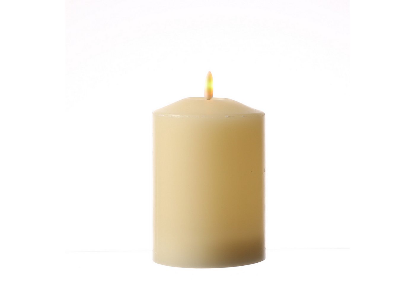 MARELIDA LED-Kerze Stumpenkerze Echtwachs flackernd H: 17cm D: 10cm Timer creme, LED Classic, warmweiß (2100K bis 3000K) Bild 3
