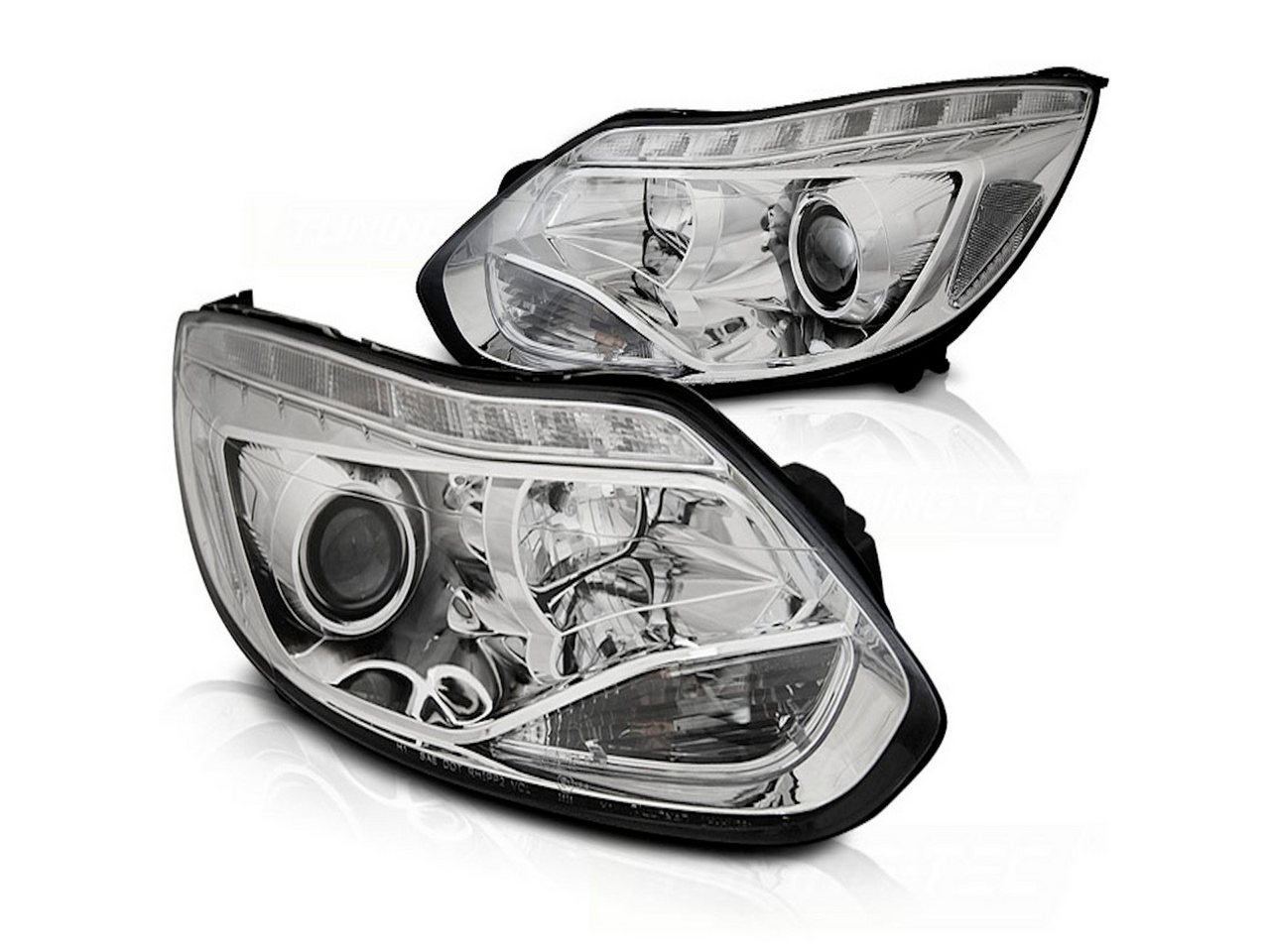 LLCTOOLS KFZ-Ersatzleuchte LED Scheinwerfer Passend für Ford Focus Mk3 11–14 Chrom H1 H1 Bild 3