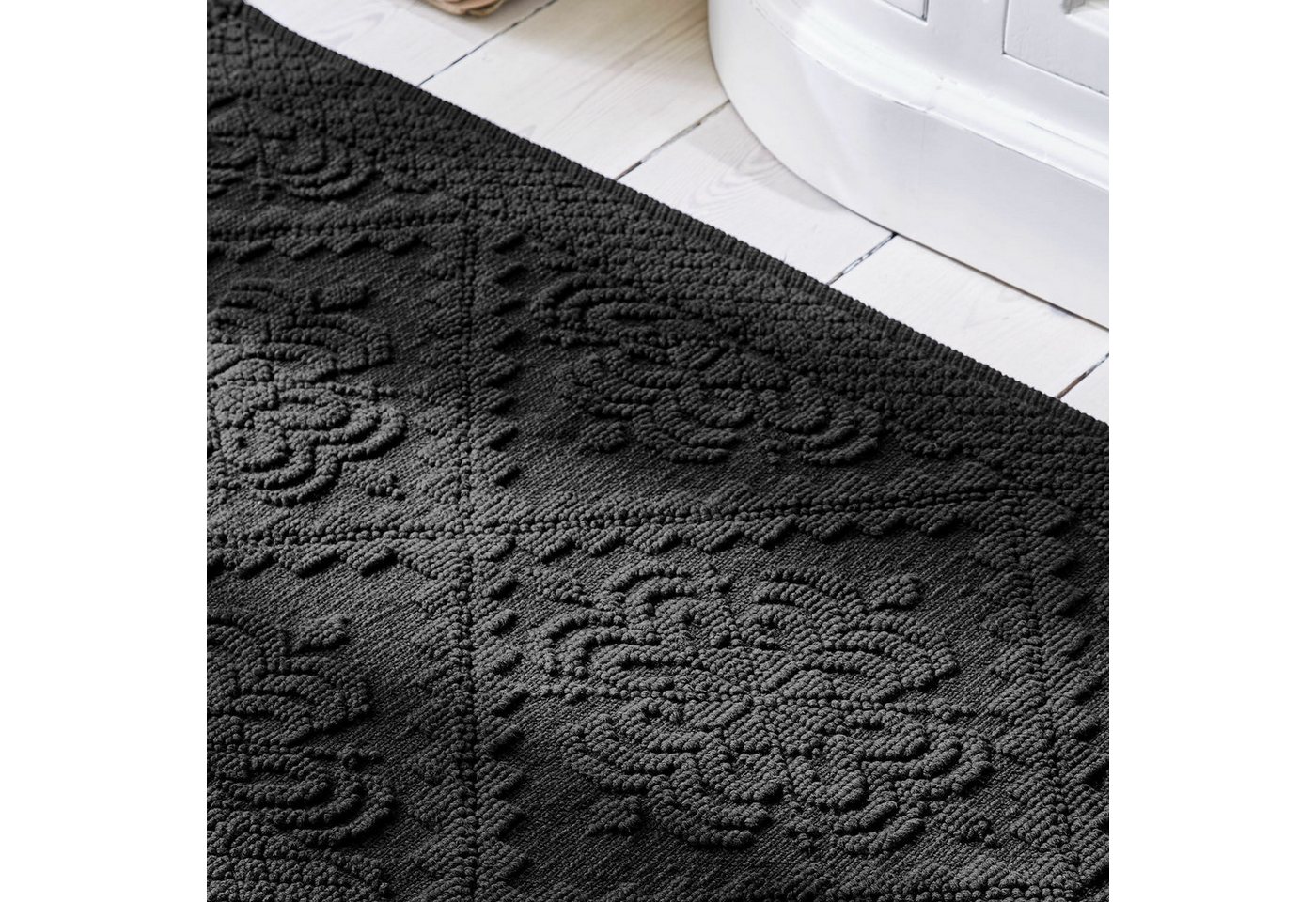 Mirabeau Badematte Badematte Mivorex schwarz, Höhe 60.0 mm, 100% Baumwolle