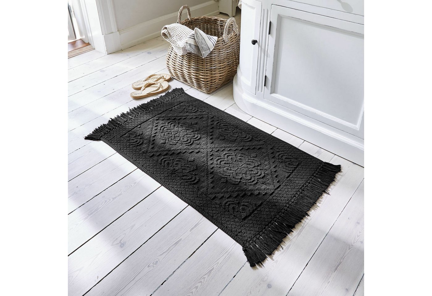 Mirabeau Badematte Badematte Mivorex schwarz, Höhe 60.0 mm, 100% Baumwolle Bild 3