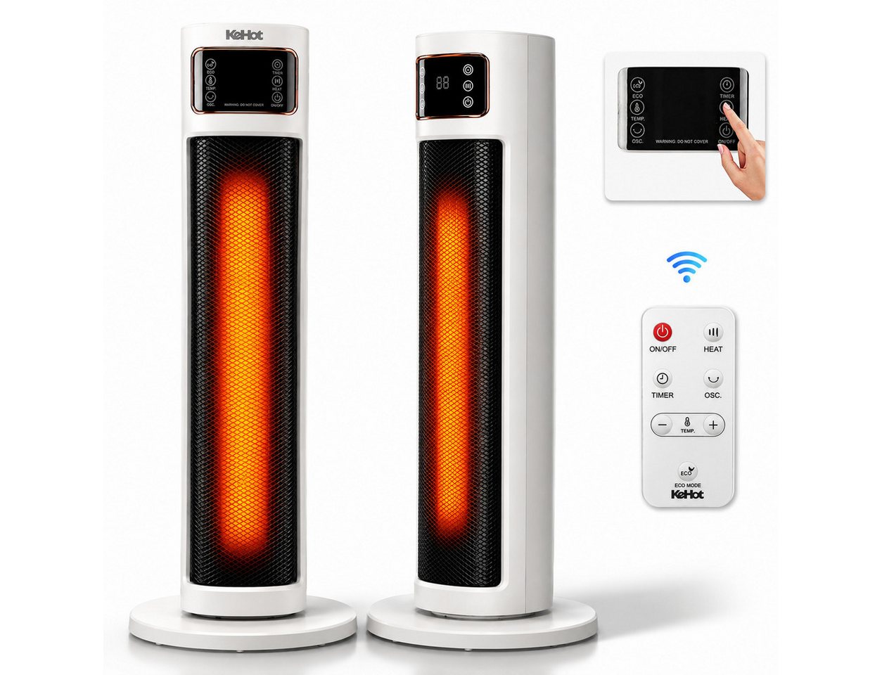 oyajia Heizlüfter 2000W Keramik PTC, Thermostat, Oszillation, Überhitzungs- & Kippschutz, energiesparend leise, 12H Timer, Fernbedienung,Schlafzimmer Badezimmer Bild 4
