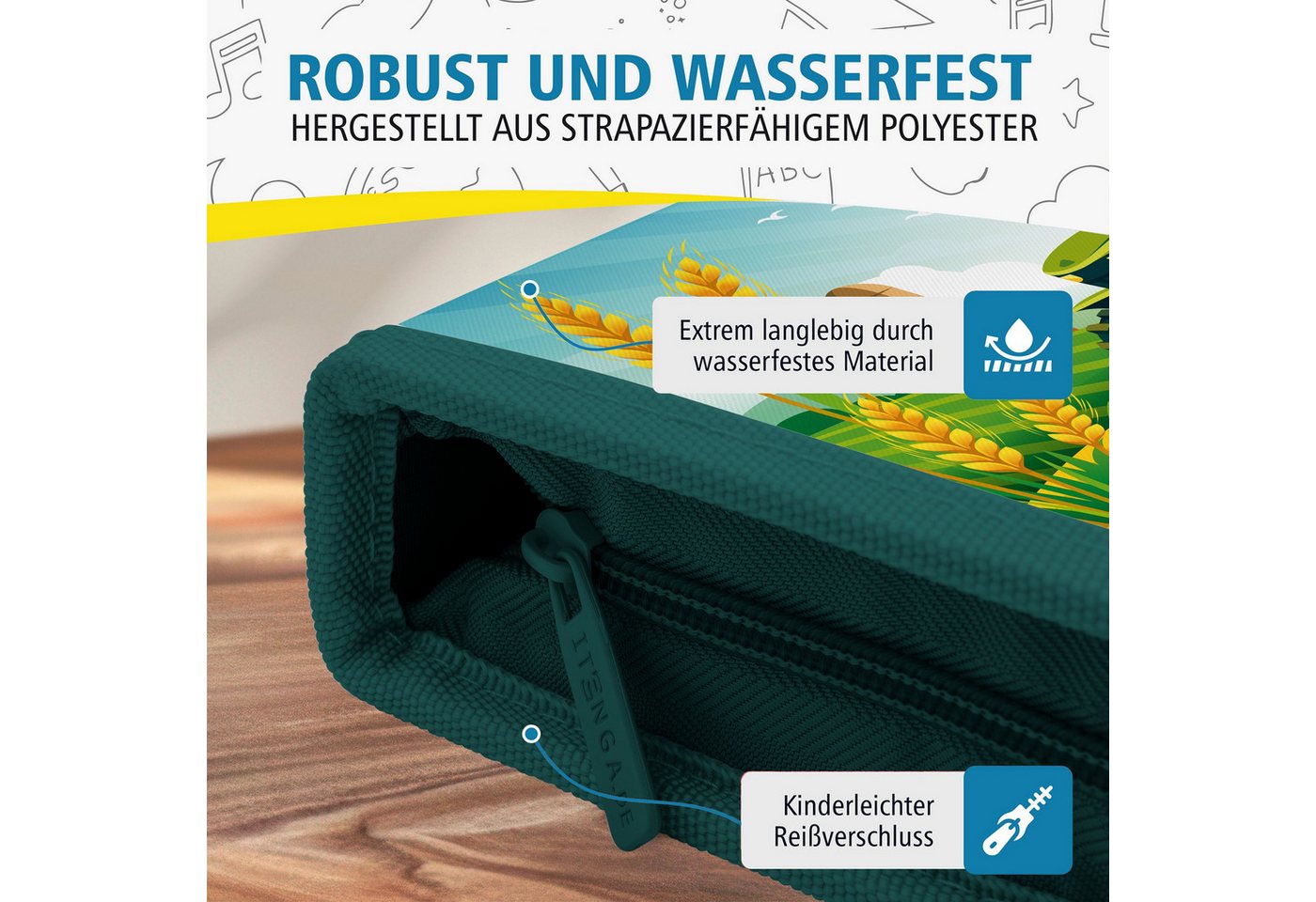itenga Federmäppchen itenga Schüler-Etui Mäppchen Traktor Turbo Trak 28 teilig (gefüllt) 1- Bild 3