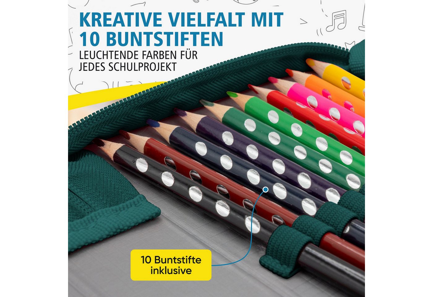 itenga Federmäppchen itenga Schüler-Etui Mäppchen Traktor Turbo Trak 28 teilig (gefüllt) 1- Bild 4