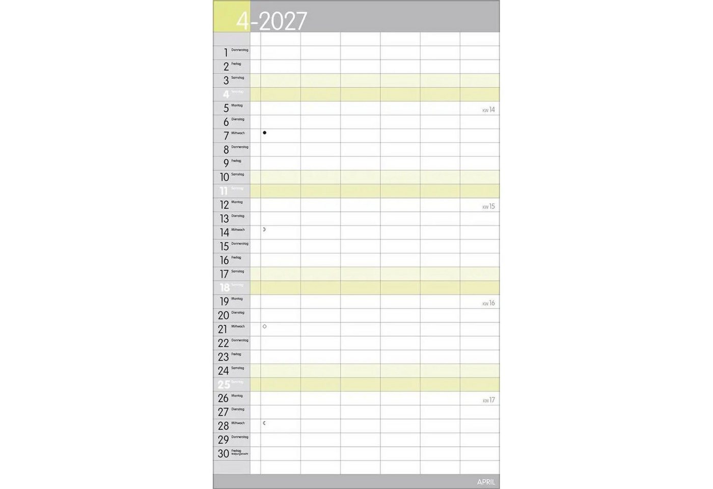 Korsch Verlag Wandkalender XL Familienplaner Pastell 2027