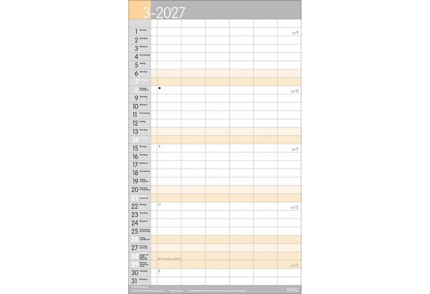 Korsch Verlag Wandkalender XL Familienplaner Pastell 2027 Bild 4