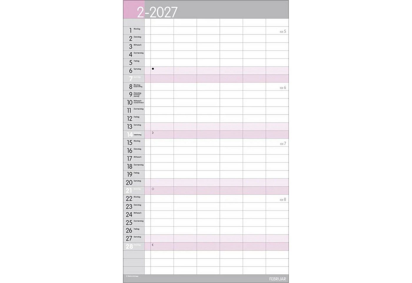 Korsch Verlag Wandkalender XL Familienplaner Pastell 2027 Bild 5